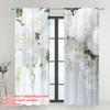 Digital Printed Curtains, Pure White Inflorescence Pattern, Stylish Window Treatment for Living Room Bedroom Decor