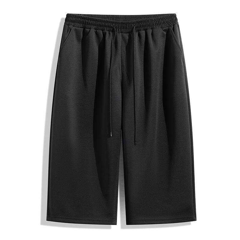 Summer Elastic Waist Plus Size Men's Cropped Pants Casual Pants