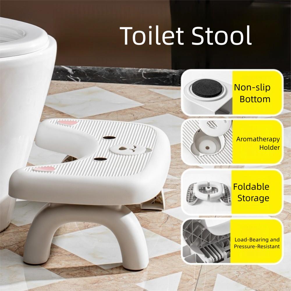 Foldable Folding Toilet Footstool Ergonomic Toilet Seat Under Desk Footrest Kids Potty Chair