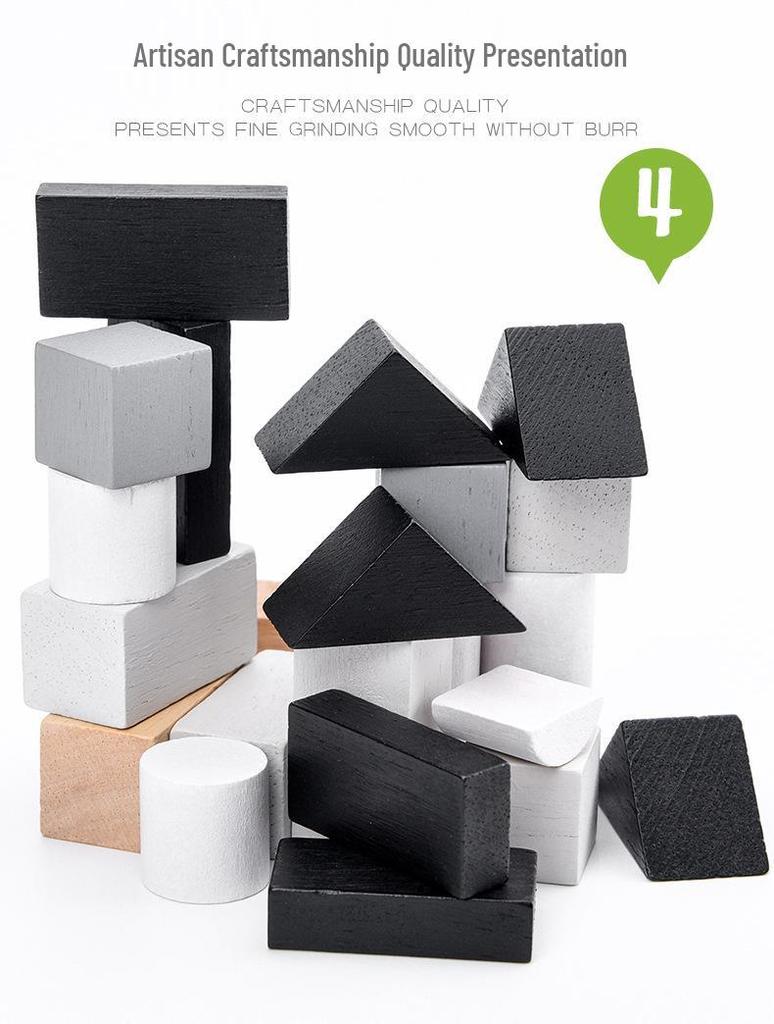 Children's Wooden Tangram & Domino Set with Peach Wood Sticks - Educational Building Block Toys