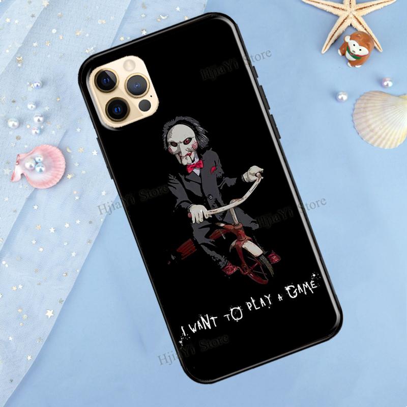 Saw Jigsaw Puppet Case For iPhone 13 Pro Max 12 Mini X XR XS Max SE 2020 8 7 Plus 11 Pro Max Phone Cover