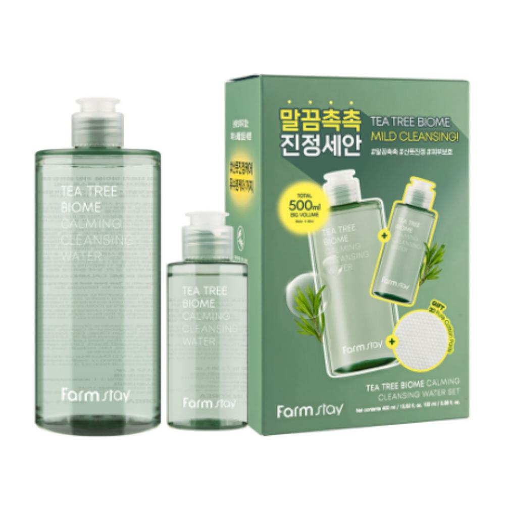 

Farm Stay / Tea Tree Biome Calming Cleansing Water Set (400ml+100ml) / Soothing & Fresh Daily Glow Duo / From Korea