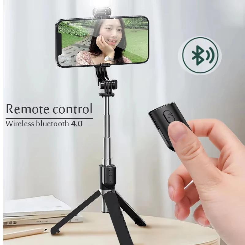 Wireless Bluetooth Selfie Stick Tripod Stand with Fill Light Remote Shutter For iPhone Samsung Xiaomi Live Phone Holder Tripod