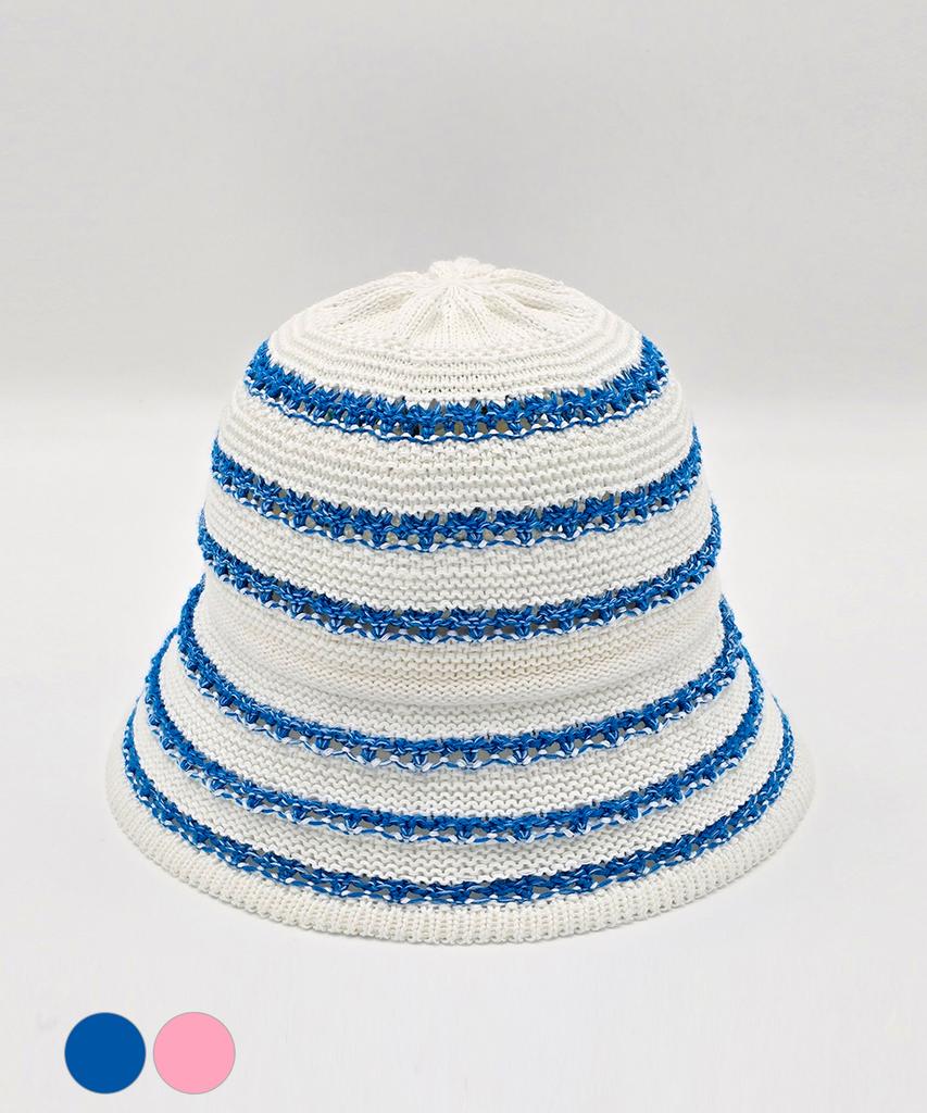 Ebeulideiseupeuling Es Striped Rattan Bucket Hat (2 Colors)