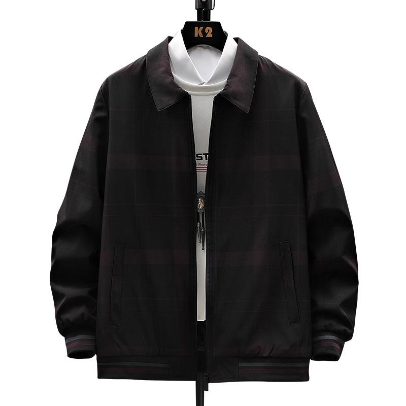 Men's Jacket Plus Fat Fat Guy Loose Casual Baseball Uniform Spring and Autumn Fat Brother Thin Coat on Clothes
