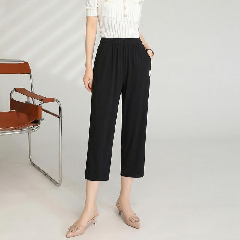 LangSha Women's Summer Straight-Leg Cropped Casual Pants