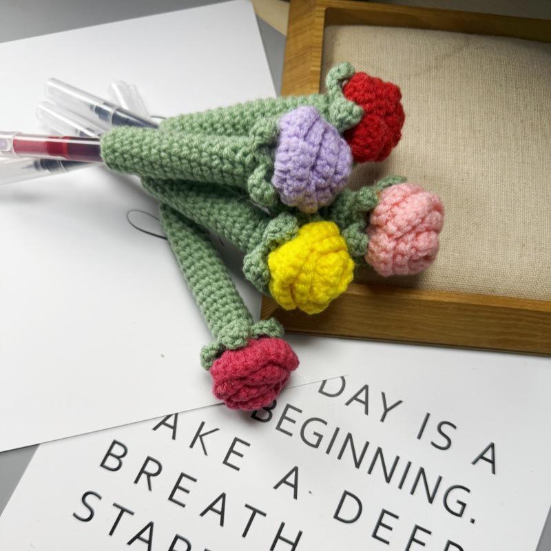 Sunflower Crochet Pen Holder Bear Doll Gift for Teacher's Day