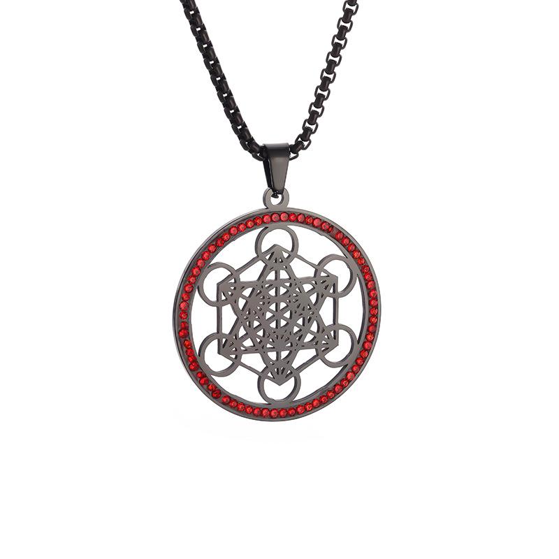 Six-pointed Star Array Hollow Retro Fashion Light Luxury Jewelry Pendant Necklace