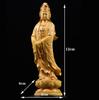 Natural Cypress Guanyin  Buddha Decorative Characters Statue ,Solid Wood Art Carving Home Room Office Feng Shui Statue