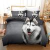 Carina Copripiumino Animale Cane Husky per Adulti Bambini Tessile per la Casa Carina Biancheria da Letto Set Biancheria da Letto Matrimoniale King Full Size Per la Casa