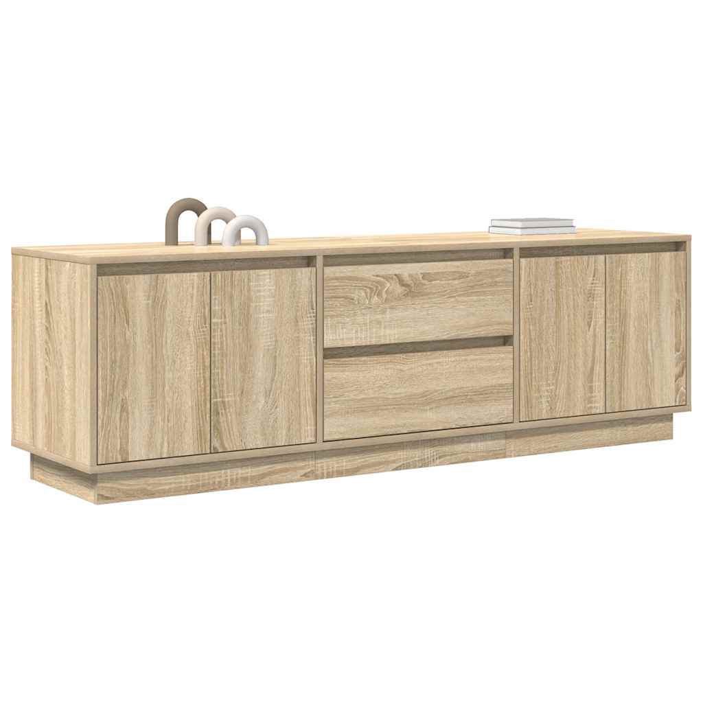 TV Stand with LED Lights Sonoma Oak 160.5x41x50 Cm
