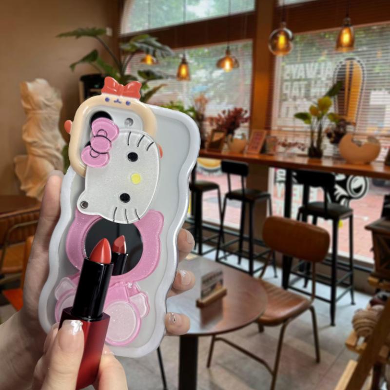 

TEMU/Xiyin Phone Case Holder with Makeup Mirror for 13/17PROMAX iPhone 15 Plus