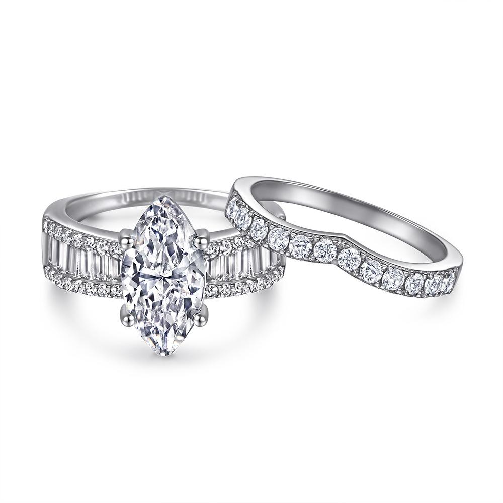 Lindon Classic 925 Sterling Silver Zircon Ring Ladies Jewelry Wedding Promise Party Gift