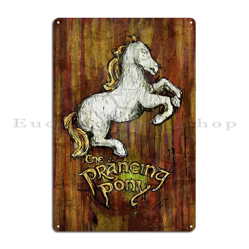 Металлическая табличка «Знак танцующего пони» Ржавая живопись Паб Принт Дизайн Жестяная табличка Постер 20x30cm