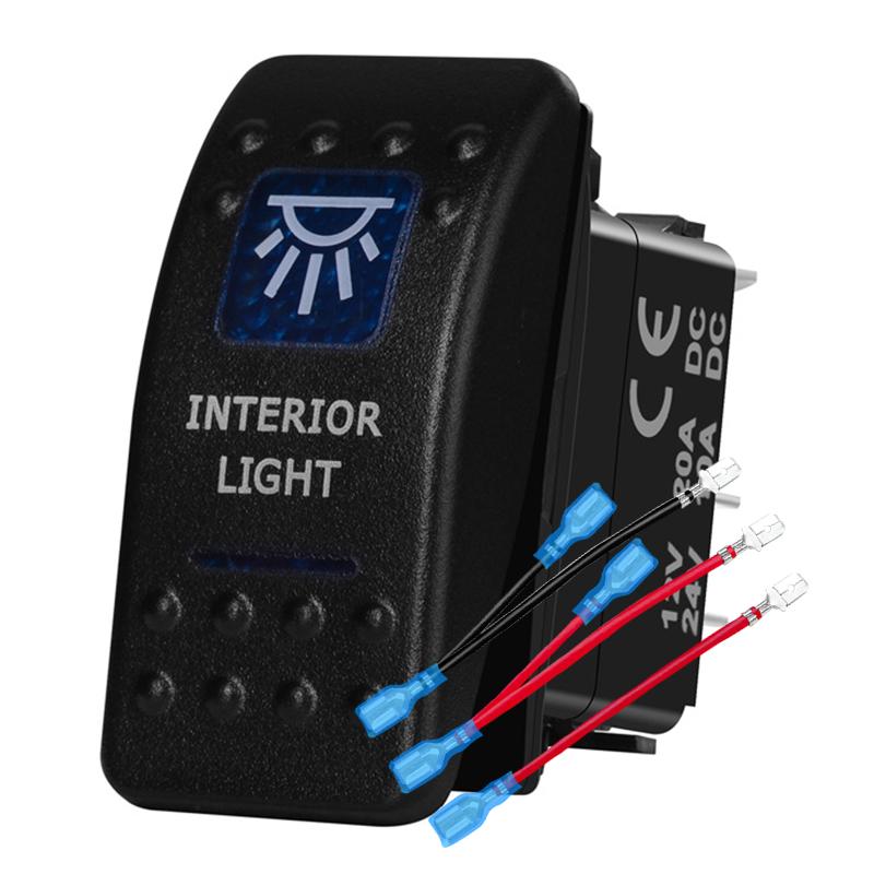 12v/24v Blue Led Light 5 Pin On Off SPST Rocker Switch 7 Pin On Off On ARB Carling Style Car Boat Waterproof Pump Push Switch