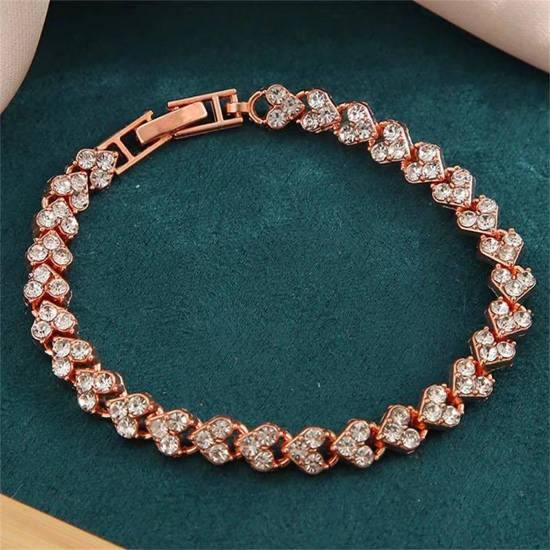 Elegant Bracelet for Women Chain Cubic Zircon Rhinestone Shiny Inlaid Bangle Bracelet Gifts