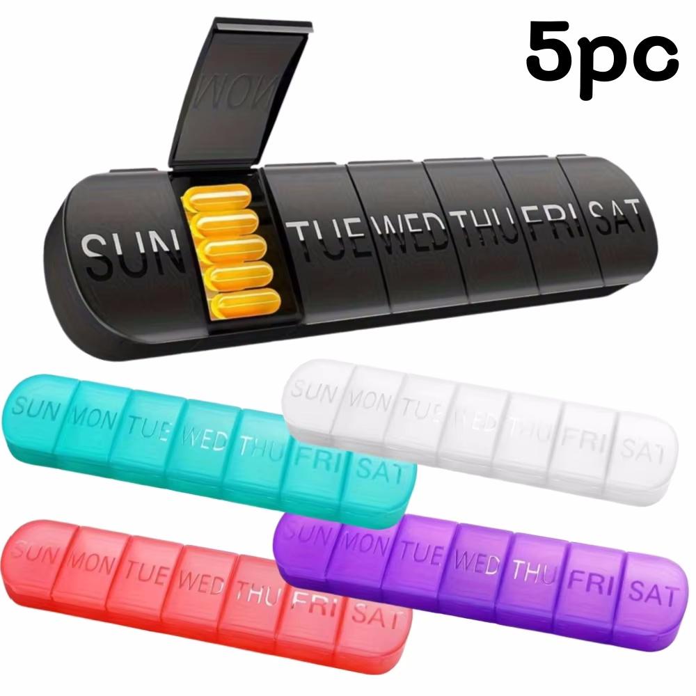 Weekly Pill Case Portable 7 Days Medicine Tablet Box Travel Drugs Storage Organizer Vitamin Fish Oil Compartments Packaging Case