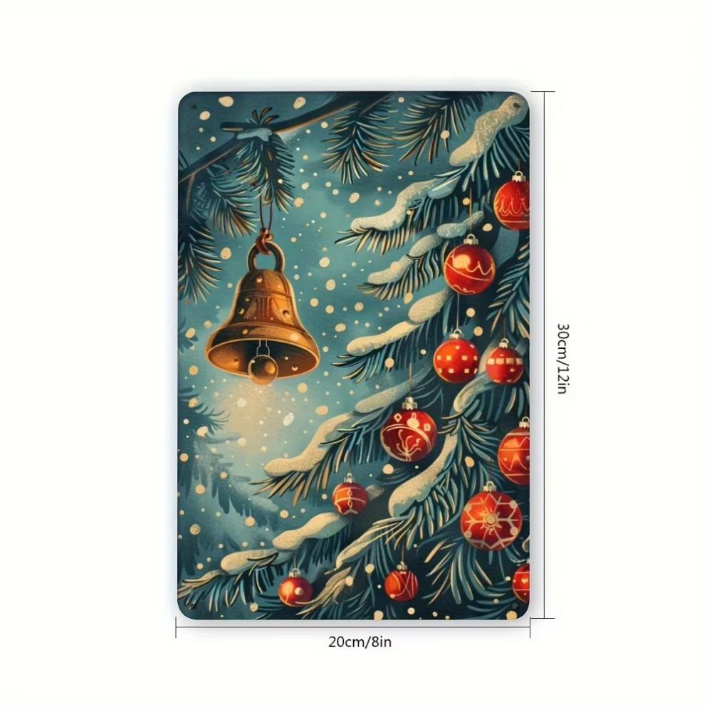 1PC 2D Vintage Jingle Bells Metal Tin Sign - Christmas Iron Wall Decor, Ideal for Home/Bar/Cafe/Garage Room Decoration