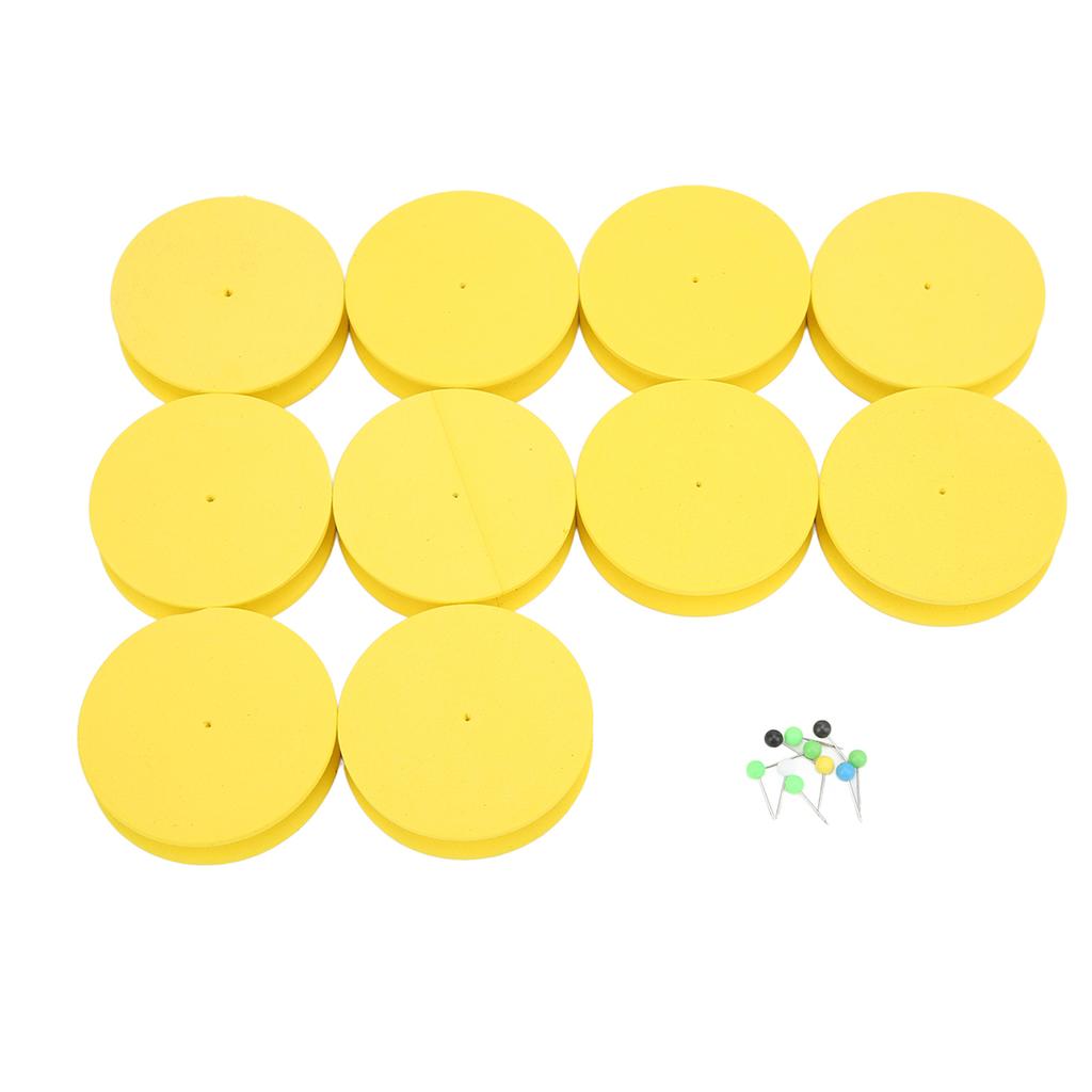 10 buc Bobine de Spumă pentru Pescuit Spume EVA Multifuncționale Placă de Înfășurat pentru Pescuit în Aer Liber Galben