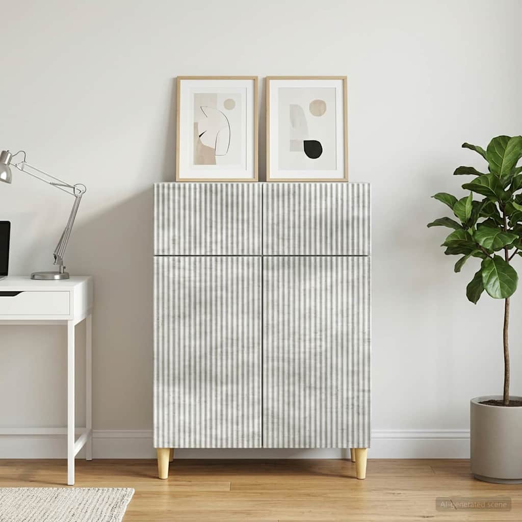 Sideboard Concrete Grey 66 x 34.5 x 90 cm Particleboard