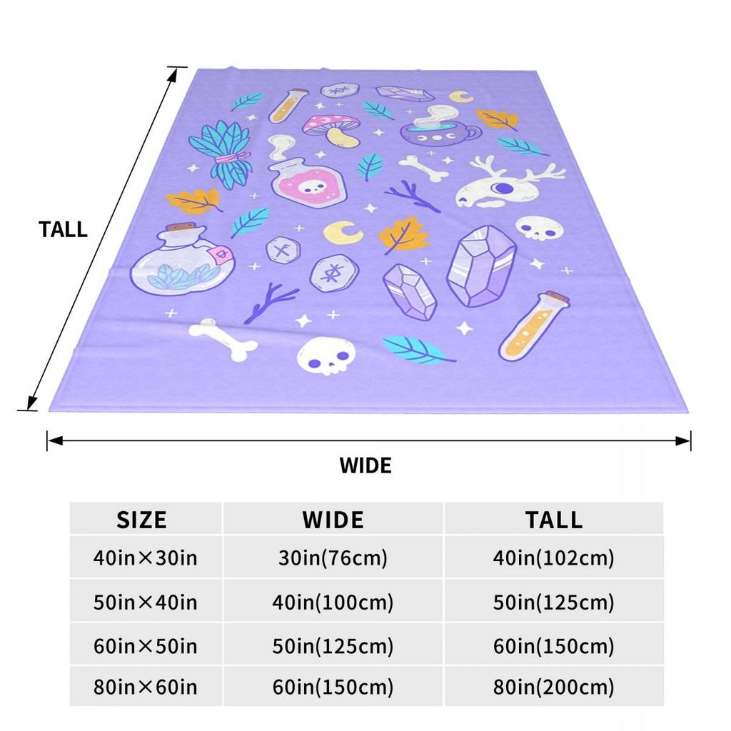 Herb Witch Black And White Nikury Blanket Soft Warm Flannel Throw Blanket Bedding for Bed Living room Picnic Travel Home Couch