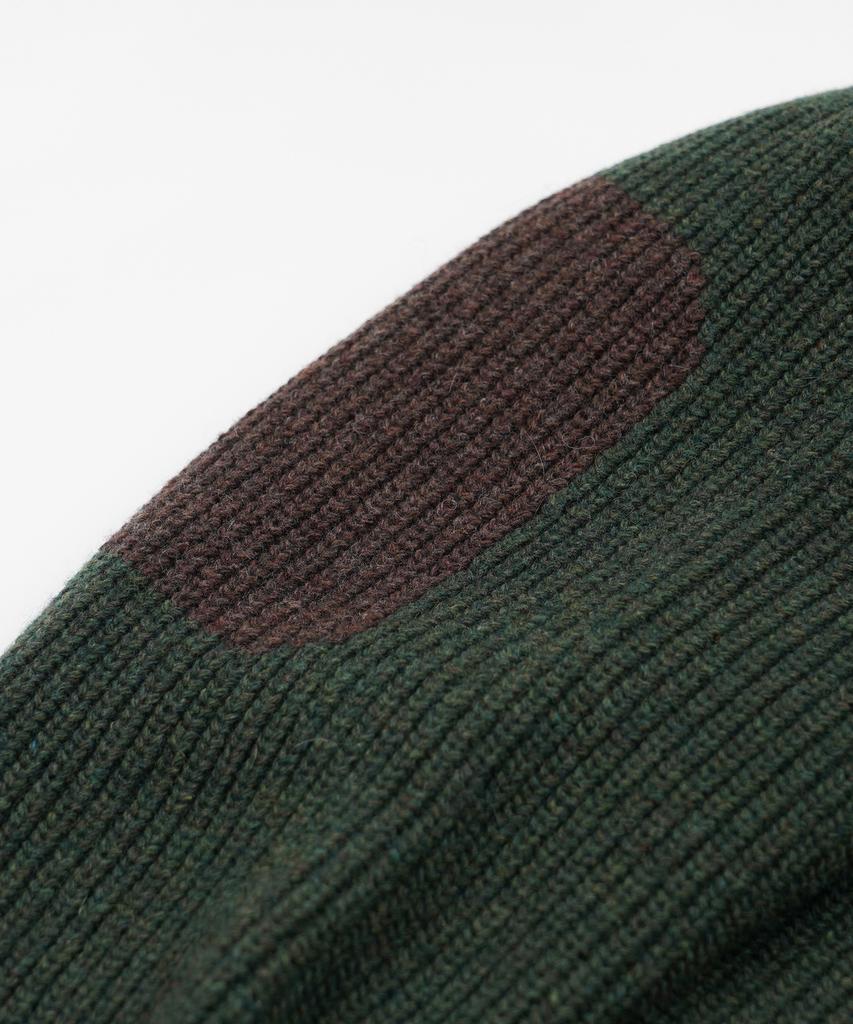 FRIZMWORKS Patch Round Pullover Knit _ Forest Green