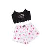 European and American Sleeveless Tank Top & Shorts Two-Piece Pajama Set for Women