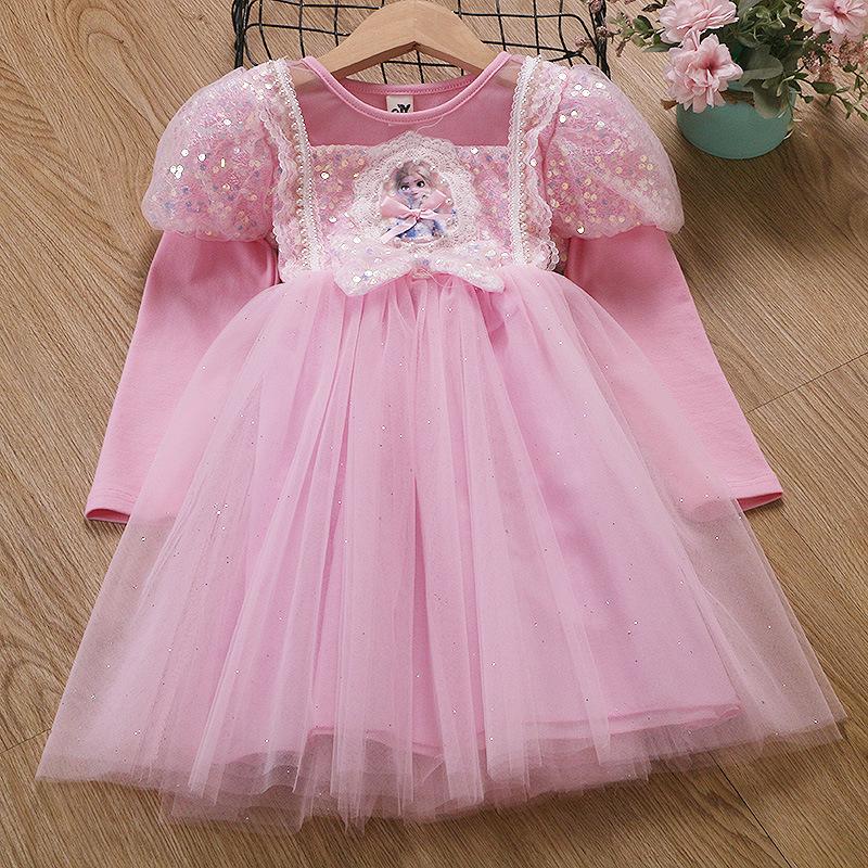 

Платье принцессы Лолиты из чистого хлопка для девочек - Весенне-летний наряд на день рождения 120cm (Height 110cm)