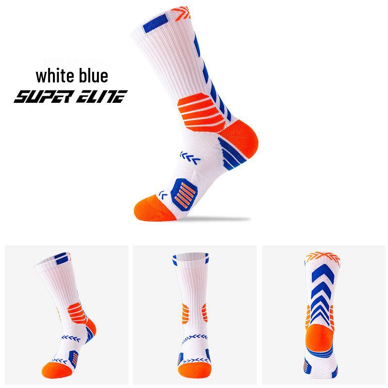 Men's Elite Trendy Colorblock Basketball Socks - Sweat-Absorbent, Breathable, Terry Bottom Sports Socks