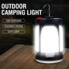 Portable Solar Camping Lantern LED Rechargeable Hanging Tent Lamp, Foldable Football Bulb with Hook Emergency Light for Outdoor Hiking Fishing