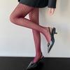 Women Classic Rhombus Pattern Tights Sexy Fishnet Hollow Out Mesh Lolita Pantyhose French Retro Work Stretchy Soft Stockings