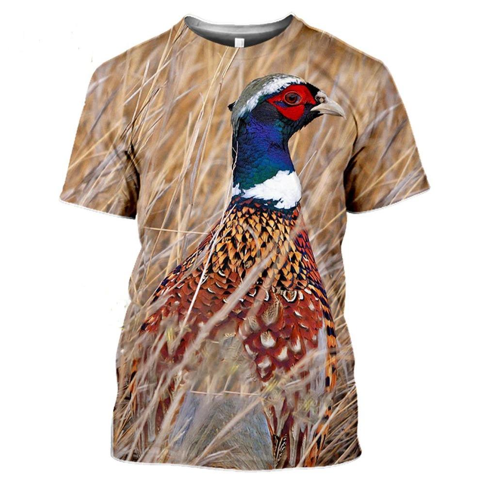 3D Harajuku Animal Print T Shirt For Men Funny Pigeon Pattern Short Sleeve Pullover Summer Casual O-neck Loose Tops Hot Sale Tee