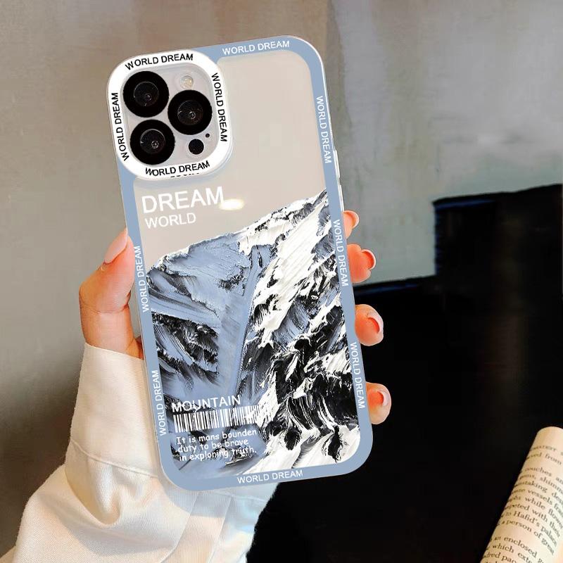 Retro Sunset Snow Mountain Scenery Case For Samsung Galaxy S24 S23 S22 Ultra S21 Plus FE A52S A33 A53 A34 A54 A15 A35 A55 Cover