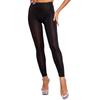 Leggings Femininas Transparentes Cor Sólida Transparentes Cintura Elástica Calças Skinny