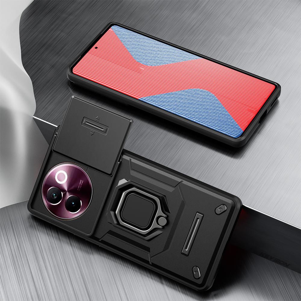 For Case Keysion Shockproof Vivo V30e 5g Slide Push Pull Camera Lens Protection Ring Stand Phone Back Cover For For Vivo V30e 5g