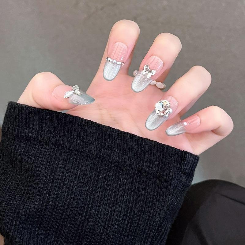 Cat's Eye Wearing Nail Pure Hand-made Nail Piece Fake Nail Wearing Nail Piece Advanced Sense Thin Dog Long