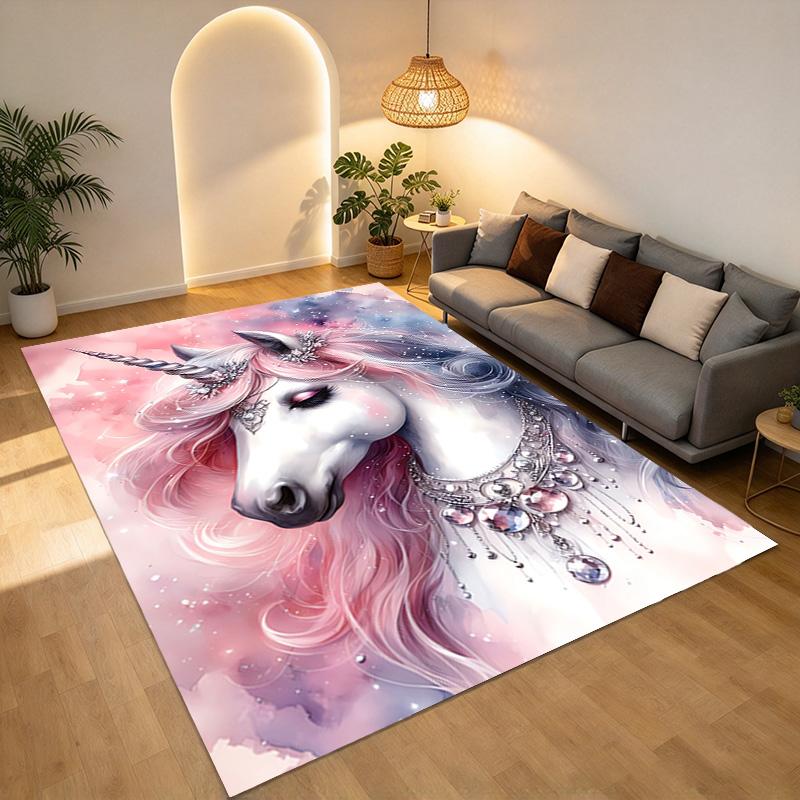 Unicorn Fantasy Living Room Nonslip Area Rug Soft Carpet For Bedroom Game Playroom Sofa Office Home Decor Doormat Christmas Gift C9301276