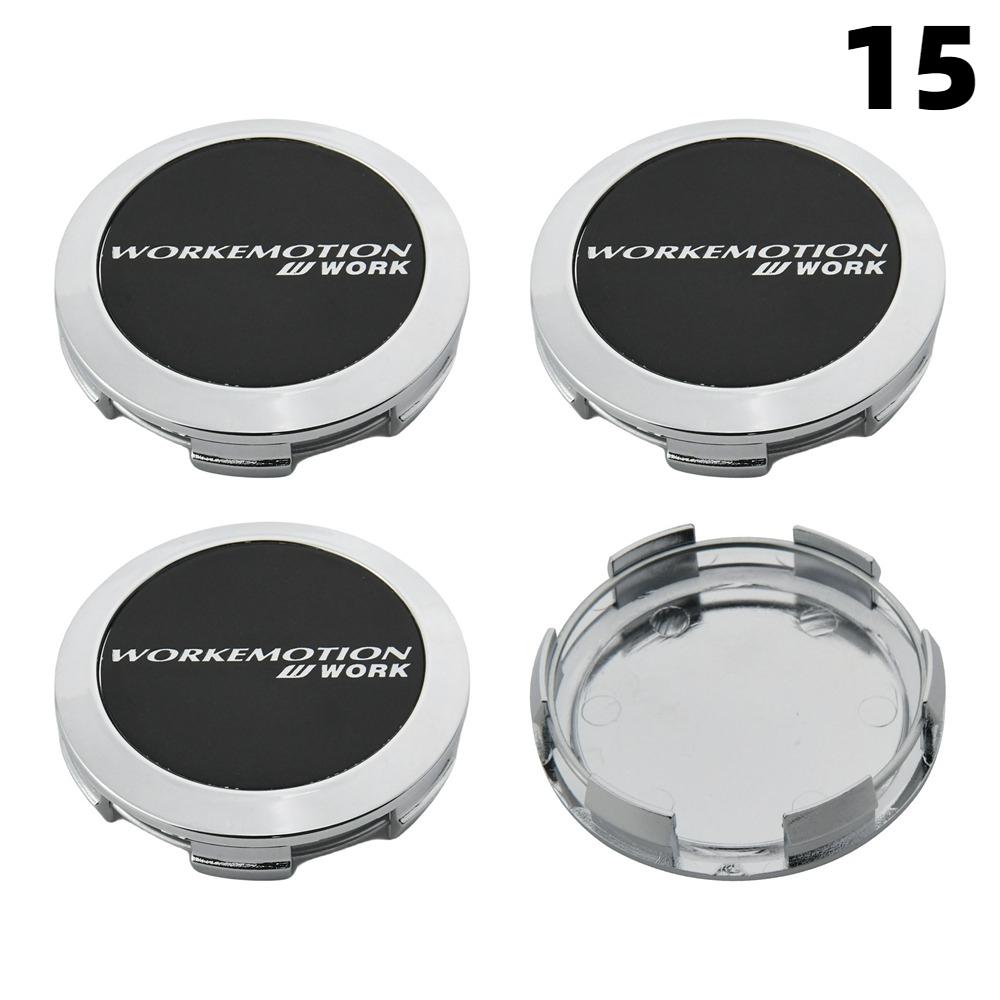 4 PZ 64MM Diametro Esterno / 62MM Diametro Interno Tappo Per Cerchi WORK EMOTION EQUIP MEISTER Logo VS & WORK Tappo Centrale Ruota Copri Ruota Auto Sportiva Tappi Mozzo