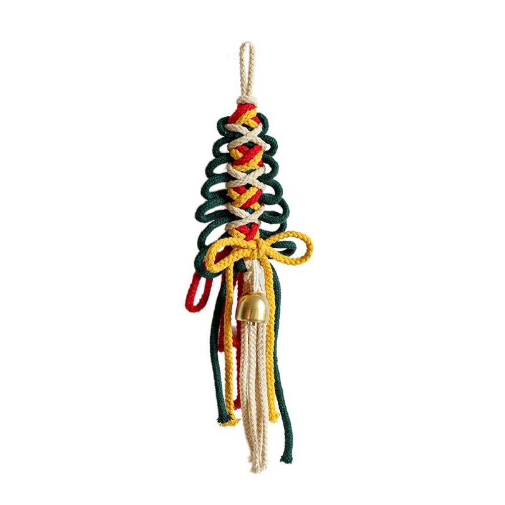 Handmade Christmas Decor Pendant Colorful Christmas Decorations Cotton Rope Bells Pendant for Home
