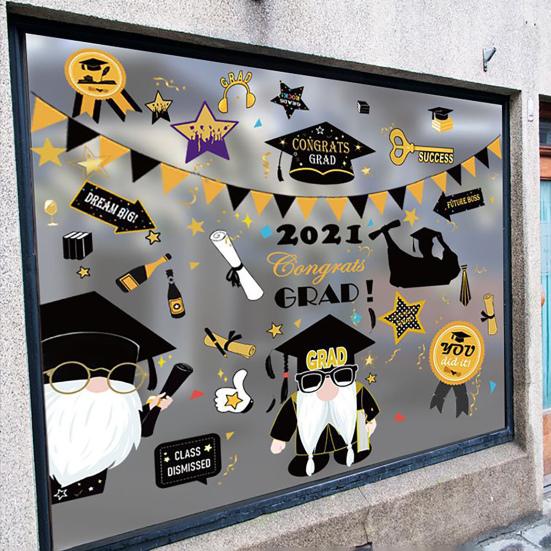 

9шт / набор стеклянной наклейки водонепроницаемый съемный ПВХ выпускной вечер украшения электростатический