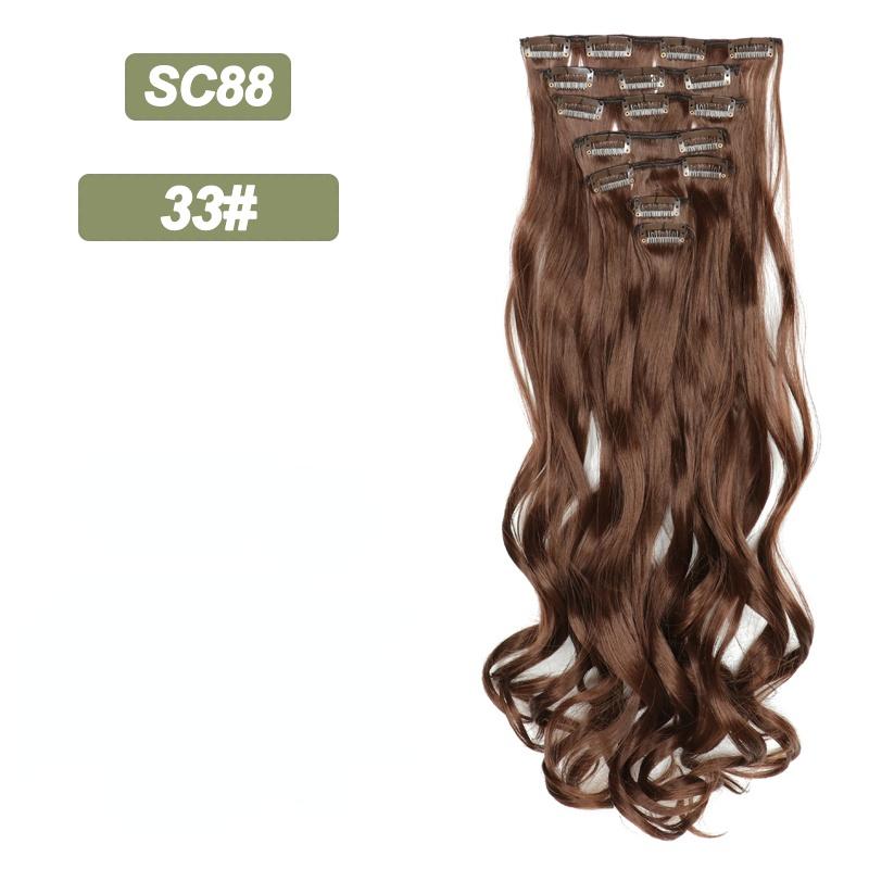 MISSQUEEN Long Wavy Ombre Hair Extensions 16 Hairpins Clipped In The Hair Extensions To Synthesize A Heat Resistant Thick Wig