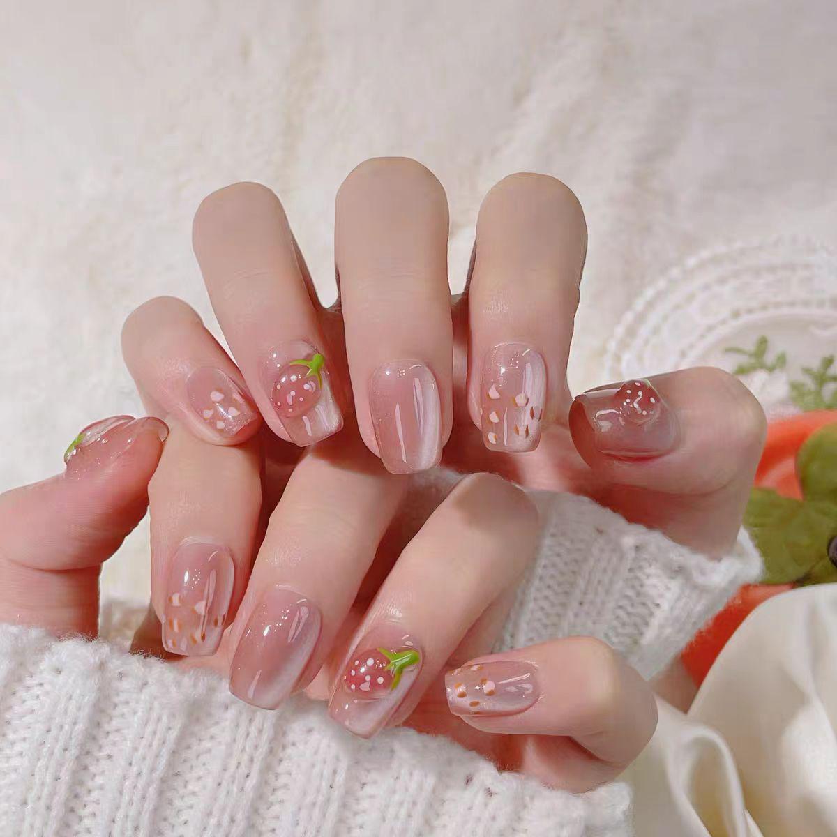Autumn/Winter Sparkle Leopard Nail Tips - Detachable & Wearable