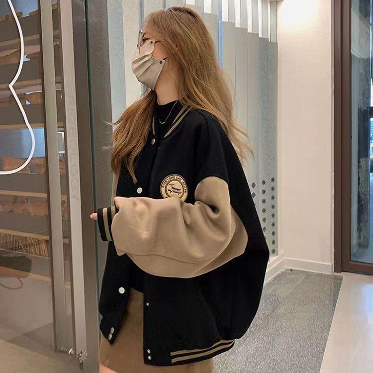 2025 Herbst Damen Colorblock Locker Lässige Baseballjacke - Trendig, Verjüngend und Vielseitig