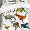 Barevný kreslený dinosaurus Modrý 3dílná sada povlečení do ložnice na manželskou postel Domácí textil Povlak na přikrývku Povlak na přikrývku Povlak na polštář