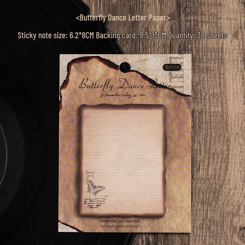 Retro Irregular Burned Antique Sticky Notes for Journal Decoration