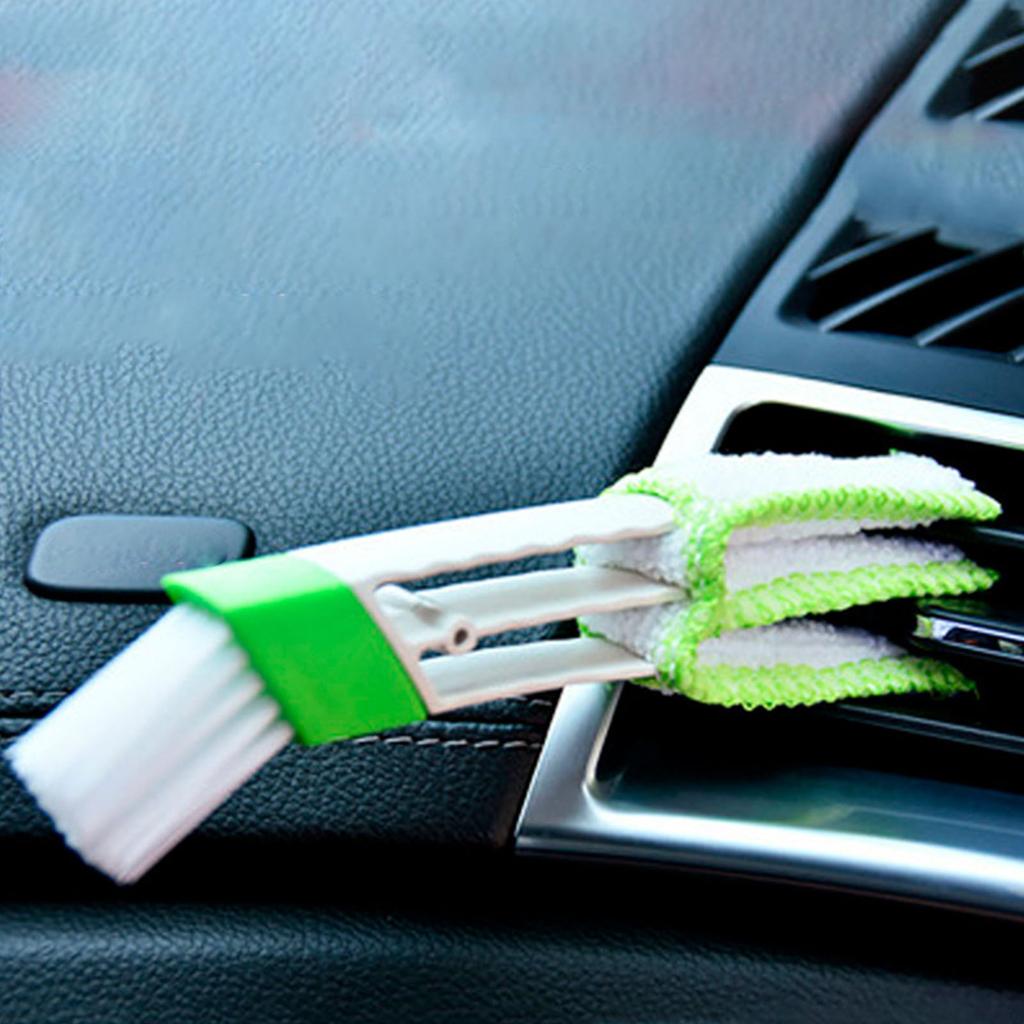 Double Ended Microfiber Vent Duster Cleaning Brush Automotive Air Conditioner Duster for Car Air Outlets Dust Collector