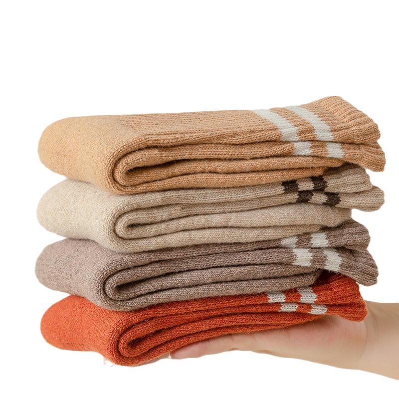 Men's Autumn and Winter Plush and Thick Wool Ring Warm Wool Long Socks