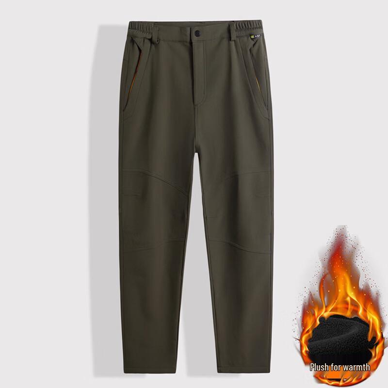 Dibinze Men's Plus Size Fleece Lined Outdoor Casual Pants