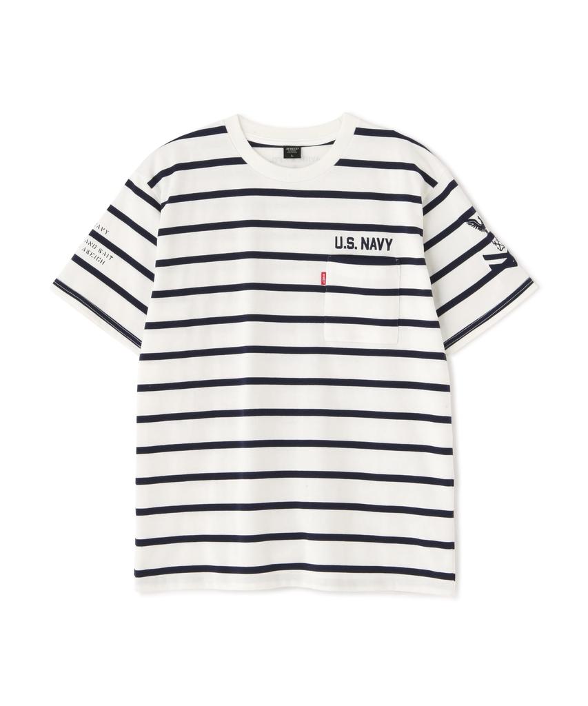 AVIREX S/S NAVAL POCKET T-SHIRT 783-2934008 Men's L Navy Border