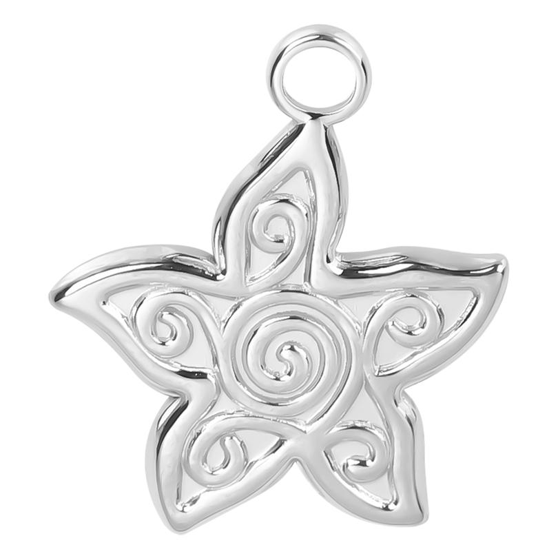 6pcs No Fade Sea Wave Shell Marine Organism Stainless Steel Charms For Jewelry Making Supplies DIY Women Men Pendant Waterproof